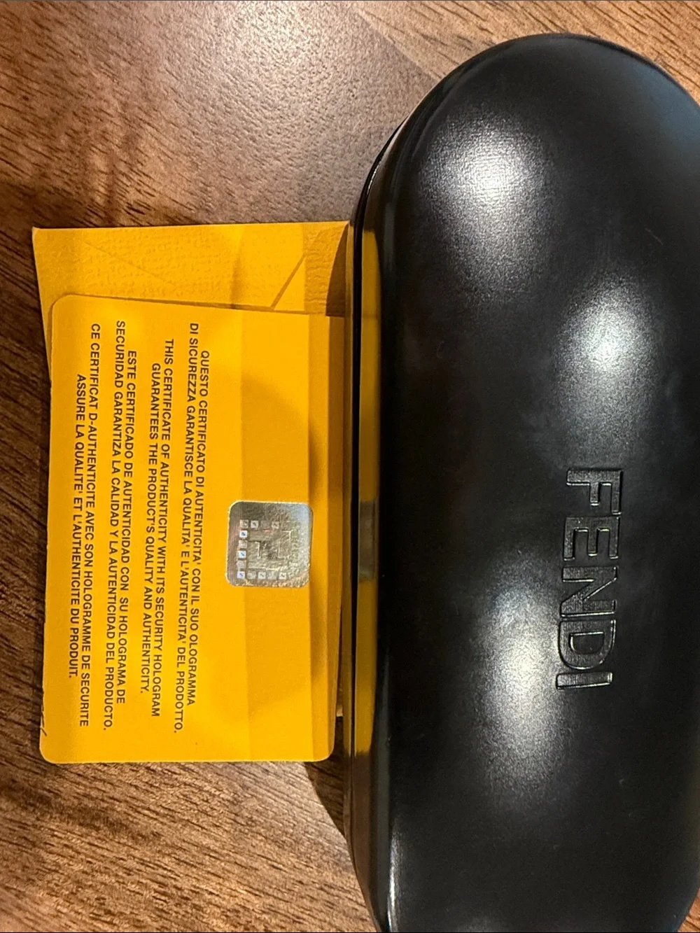 Fendi Red Rectangular Glasses with Black Case